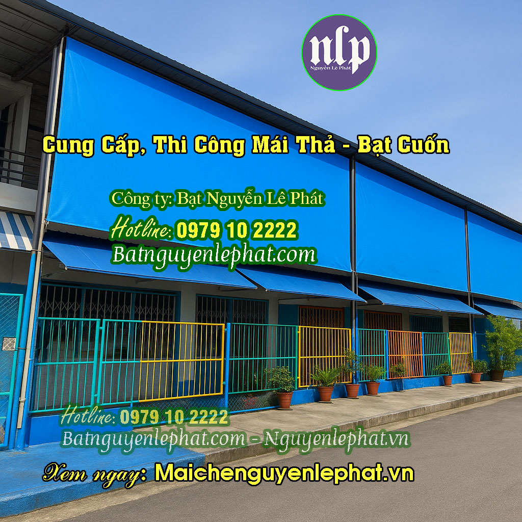 Thi công lắp đặt mái xếp mái che di động tại Bình Thuận Lắp bạt che tự cuốn Bình Thuận