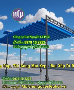 mái bạt xếp di động, mái bạt kéo thả ngoài trời tại Long A