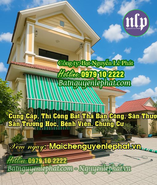 Rèm bạt che nắng tự cuốn ngoài trời