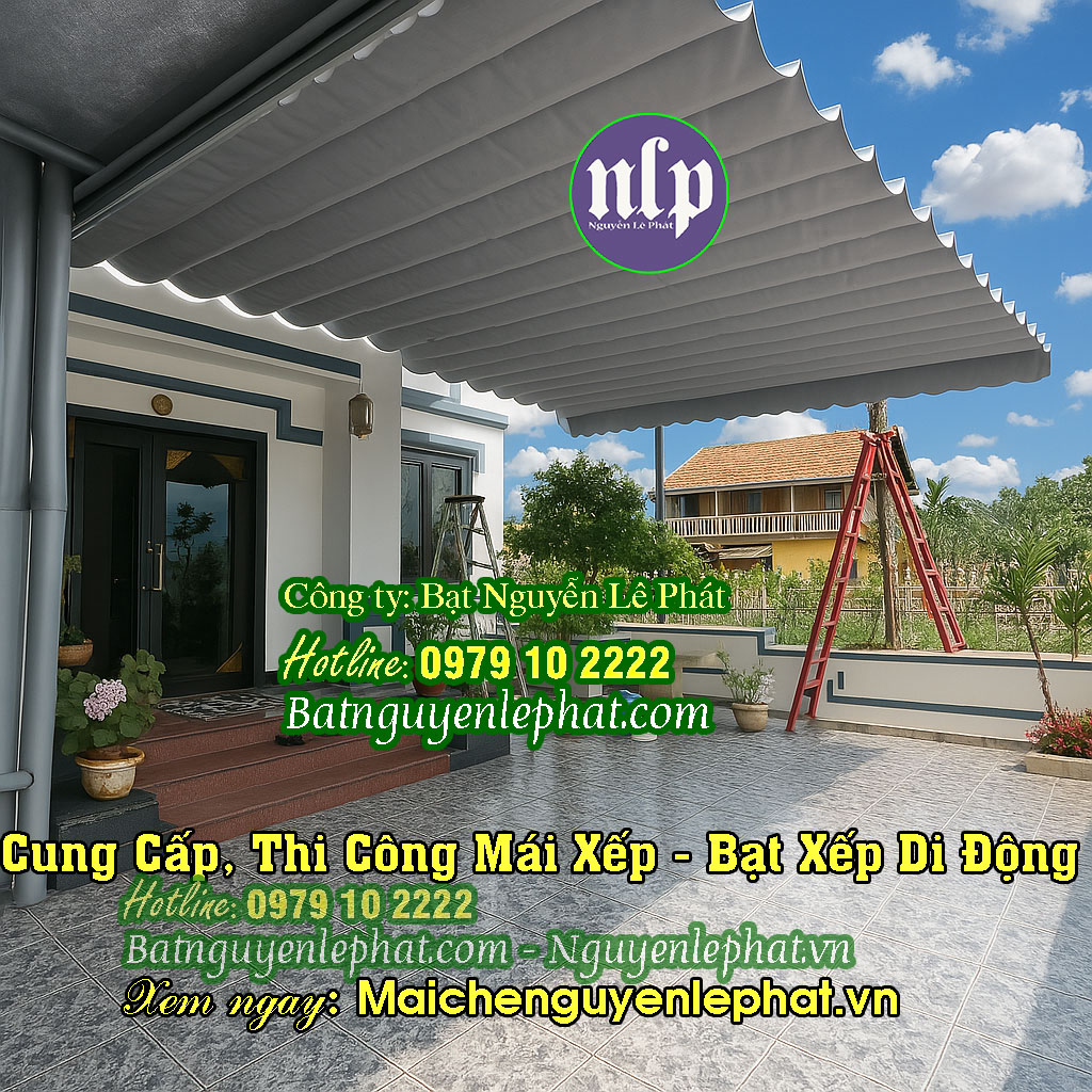 Thi công mái che ngoài trời quán cafe sân vườn